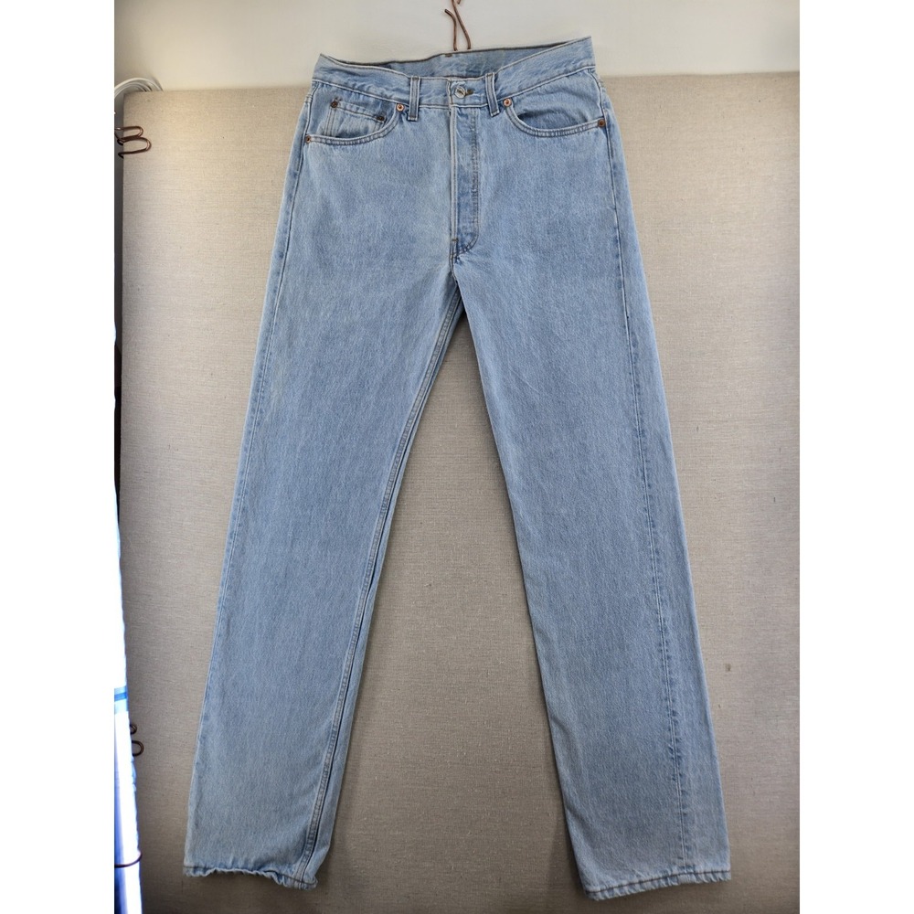 VTG Levi's 501 Jeans Mens 34x36 Tall Fits 32x35" Made in USA Cotton Faded Blue